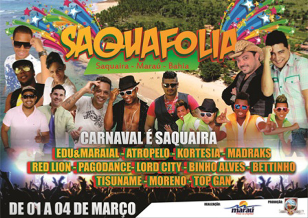 Maraú: Carnaval de Saquaíra começa hoje (01), confira a programação.