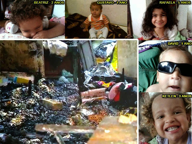 Cinco crianças da mesma família morrem durante incêndio em MG