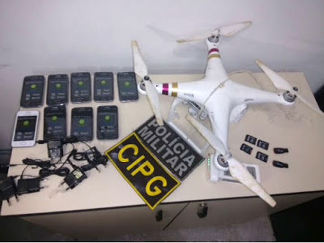 Drone é apreendido sobrevoando presídio de Eunápolis com 340 chips e 9 celulares