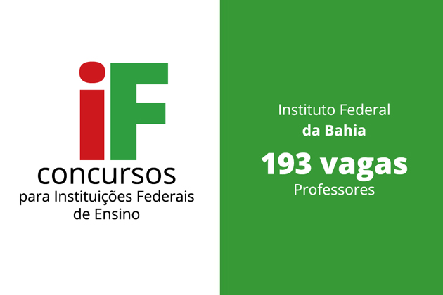 O Instituto Federal de Educação, Ciência e Tecnologia da Bahia - IFBA, divulgou nesta quarta-feira (24/08), no Diário Oficial da União, novo edital de concurso