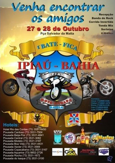 Motociclistas da Bahia se encontram neste fim de semana em Ipiaú