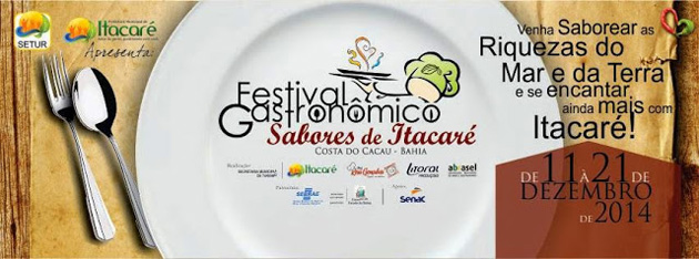 Festival Gastronômico promete agitar o mês de dezembro em Itacaré.